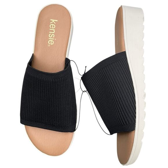 Kensie Black Slide Sandals for Women Size 8 NIB - Picture 5 of 6